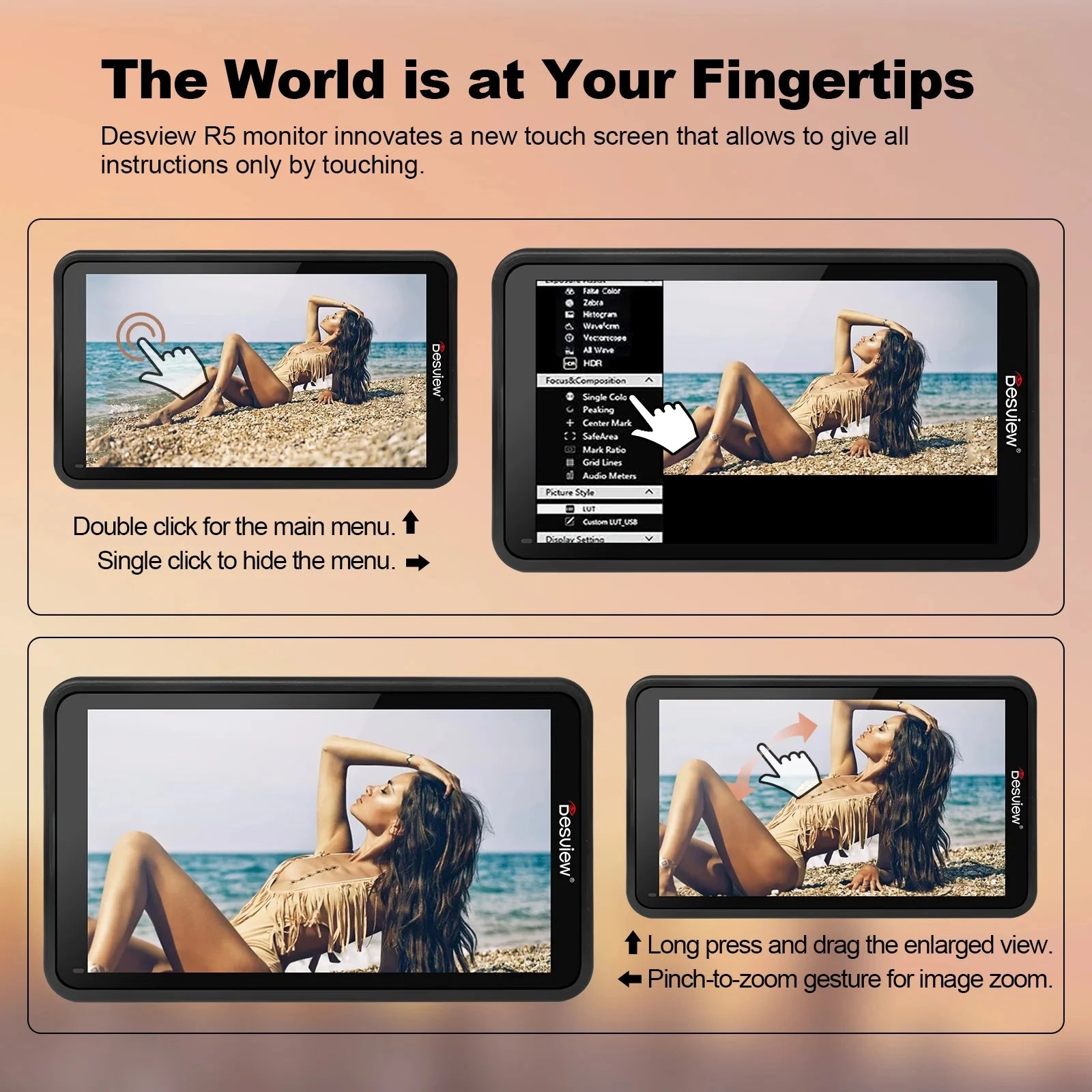 R5II On-Camera Monitor Desview 