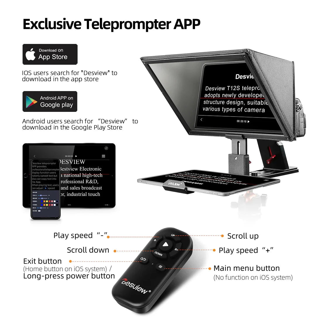 T12S Teleprompter Teleprompter Desview 