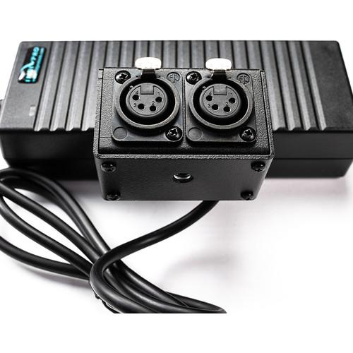 12V Power Supply with Dual 4-Pin Female XLR Outputs (8',10A) Indipro 