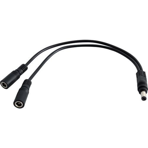 2.1mm Male Power Cable to Dual 2.1mm Female Connectors (10", Non-Regulated) Splitter Power Cables Indipro 