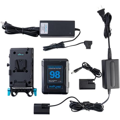 98Wh V-Mount Battery and Complete Power Kit for Canon LP-E6 Devices Indipro Tools 