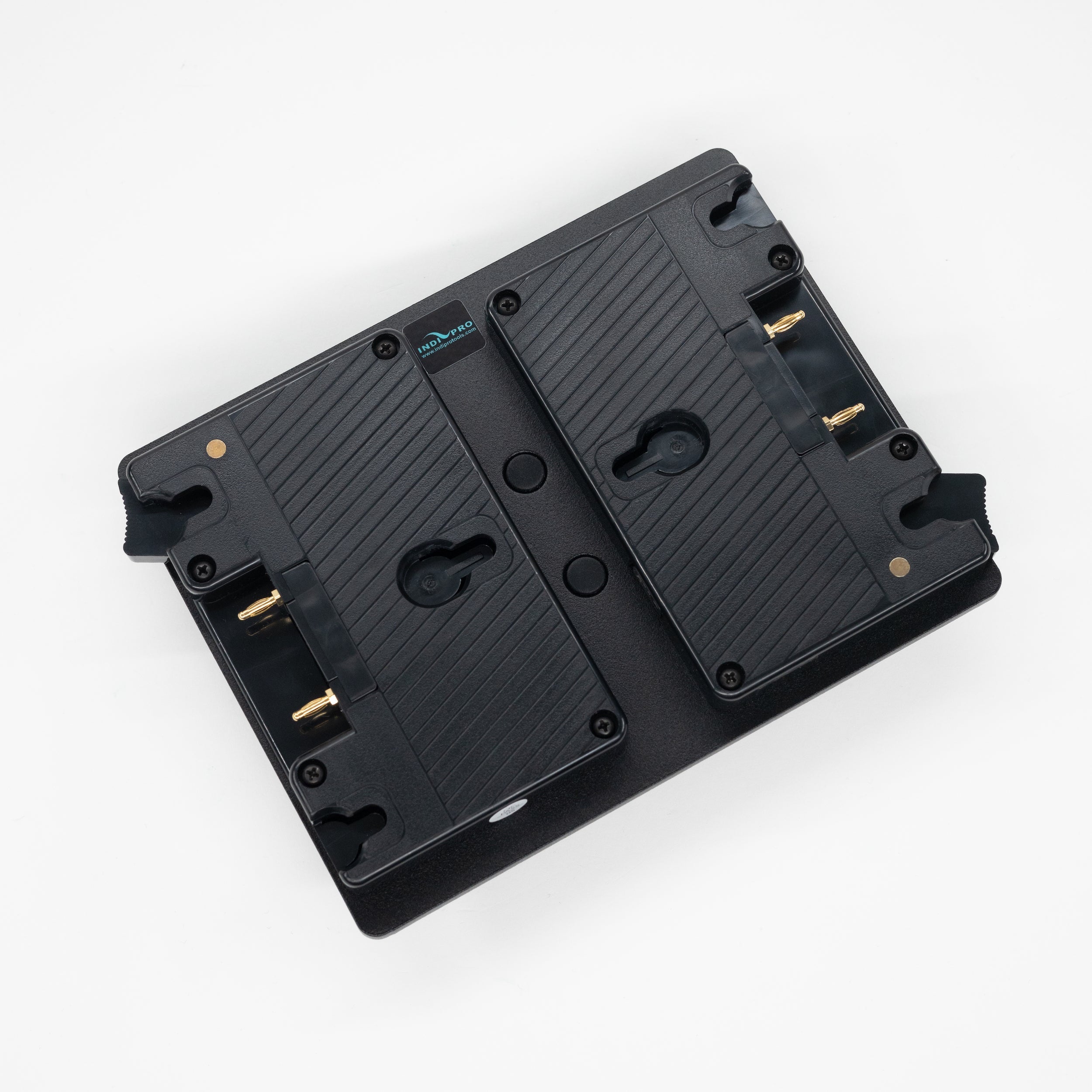 Dual Gold Mount Adapter Plates w/ D-taps to V-Mount Lock Plate (Hot Swappable) Indipro Tools 