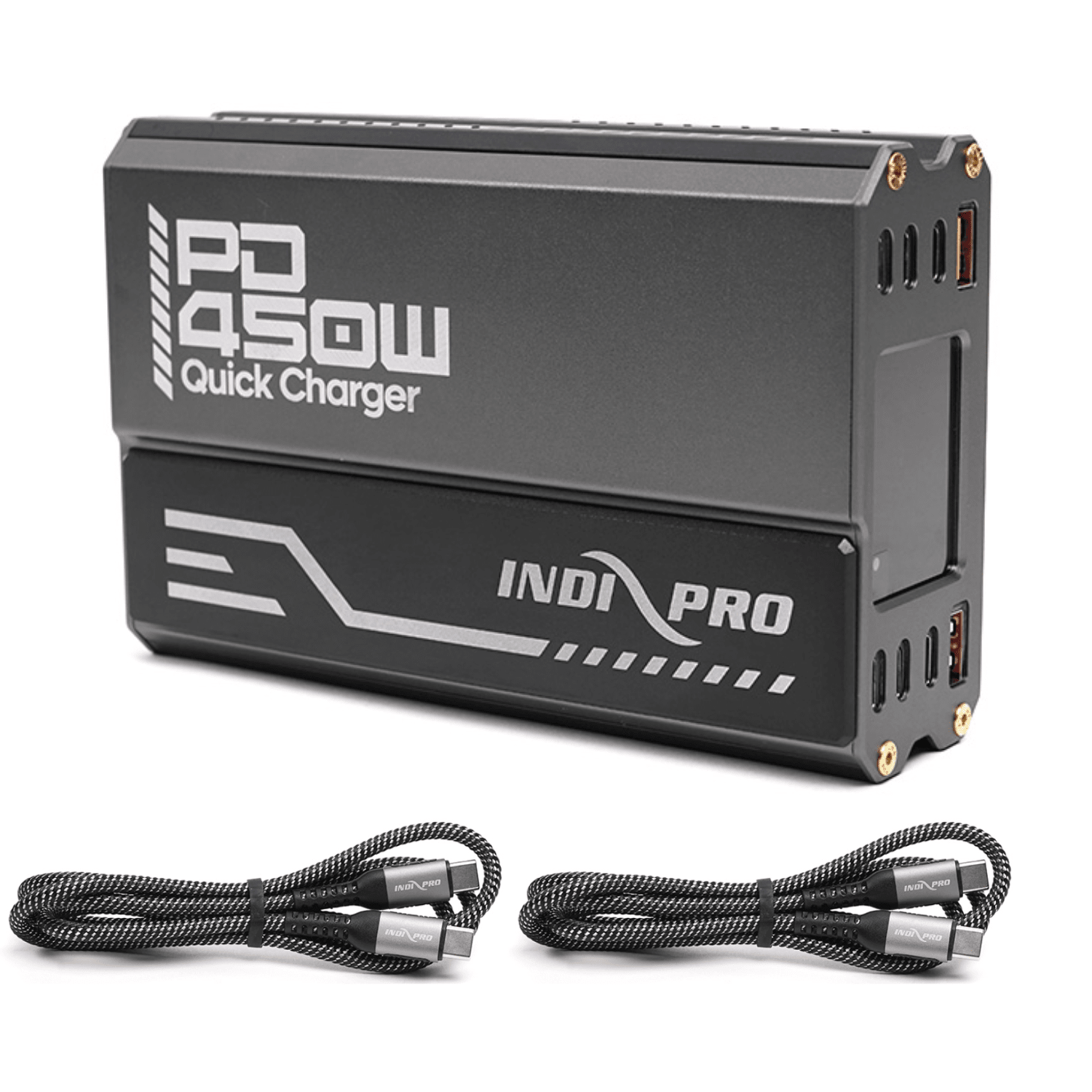 Indipro PD450Wh Intelligent Fast Charging Box & 2x Type-C USB to Type-C USB Cables (40") Kit Charging Adapter & Power Supply Indipro Tools 