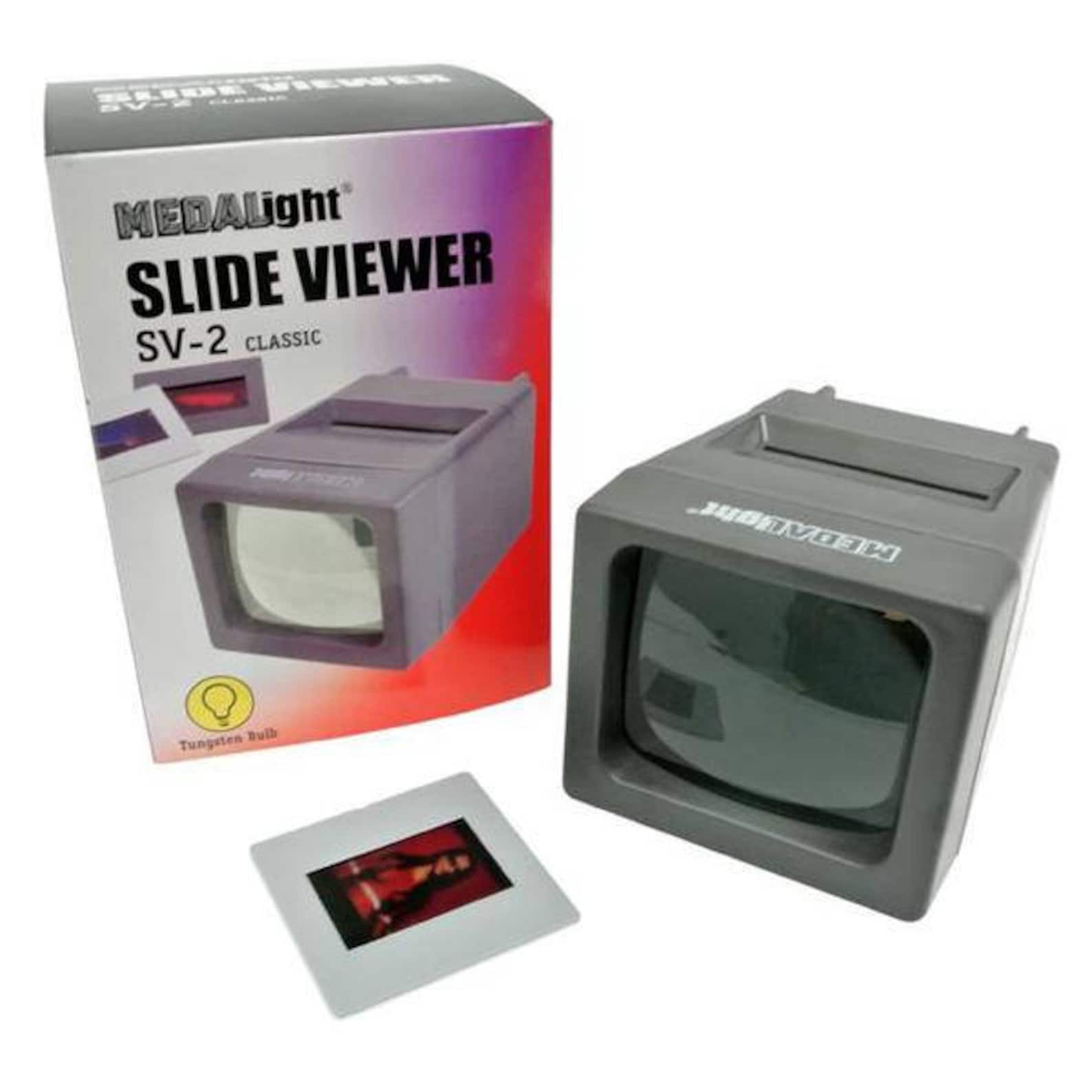 Medalight SV-2 35mm, 2x2 LED Compact Slide Viewer -2x Magnification Indipro 
