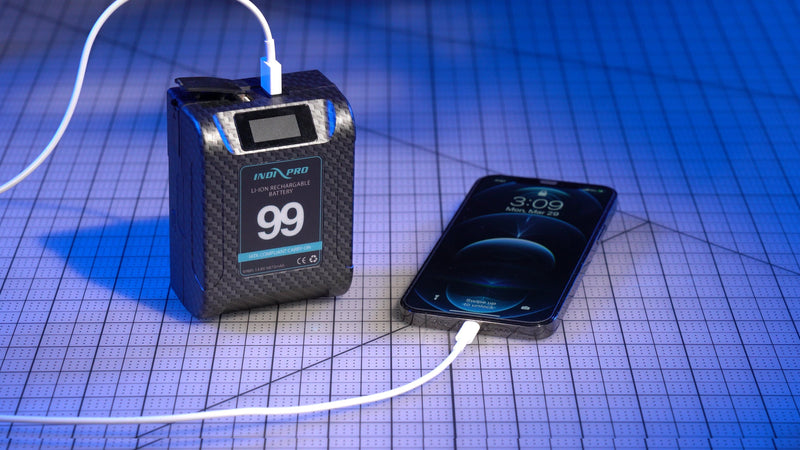 Micro Alpha Series 99Wh V-Mount Li-Ion Battery (Carbon Fiber Color) Indipro 