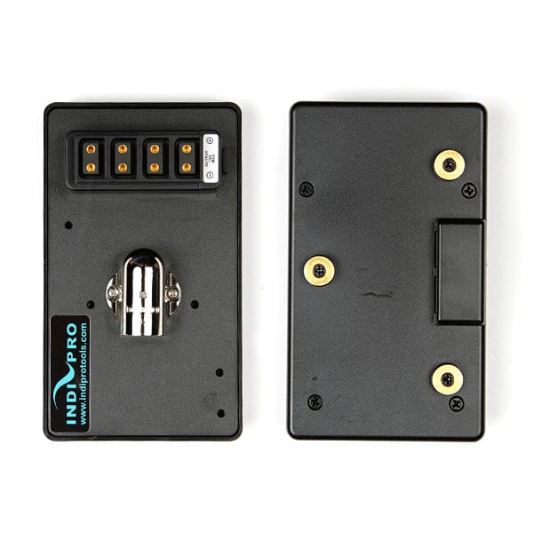 Open Box Gold Mount Battery Eliminator Plate to 4-Pin XLR Input Connector w/ 4-Way D-Tap Splitter Battery Eliminator Plate Indipro Tools 
