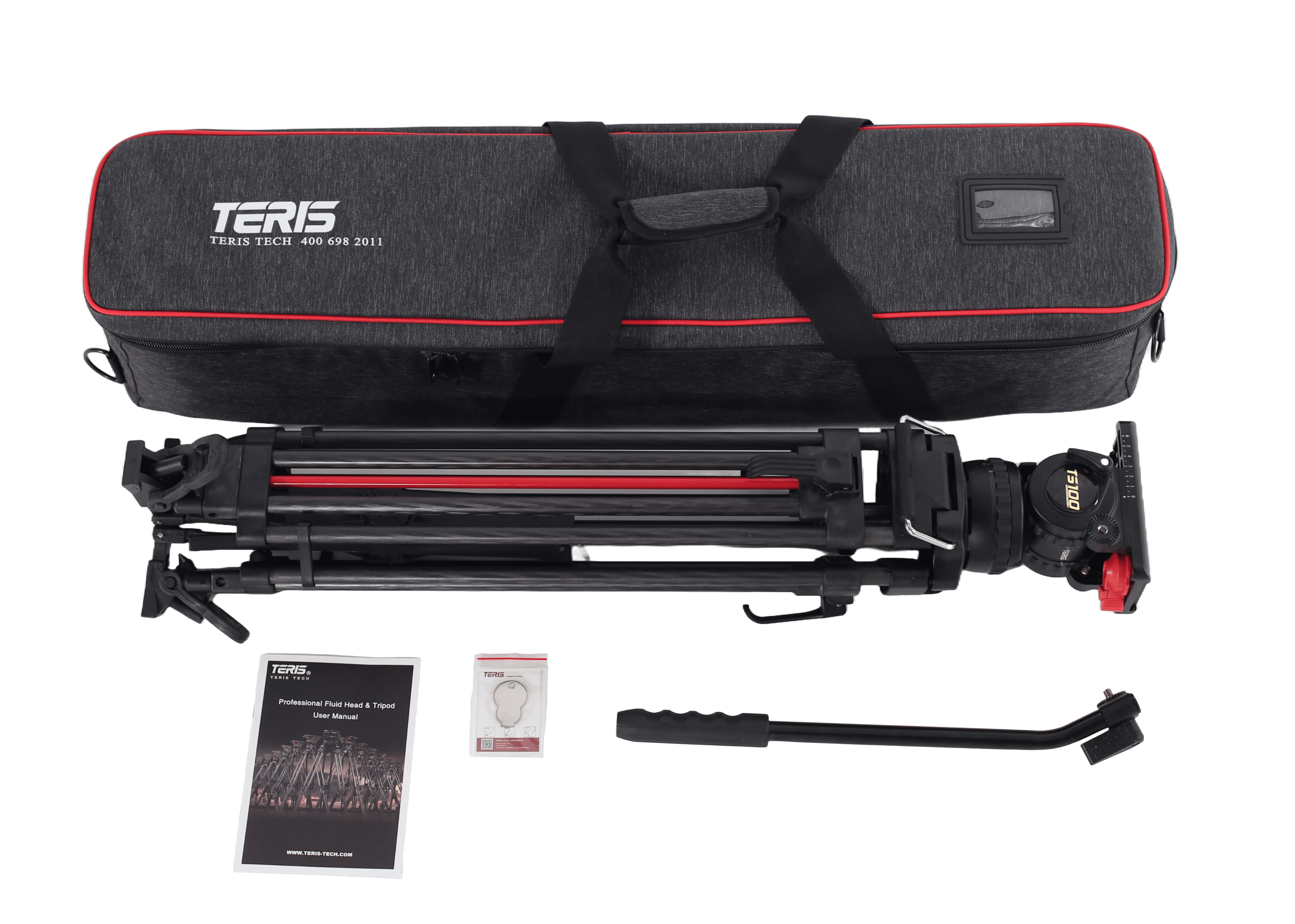 Teris TS100CF-Q Fluid Head And Tripod Kit Fluid Head & Tripod Kit Teris 