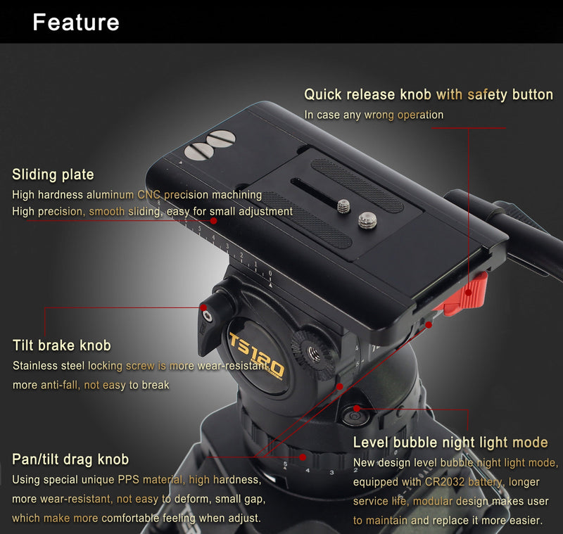 Teris TS120CF-Q Fluid Head & Tripod Kit Fluid Head & Tripod Kit Teris 