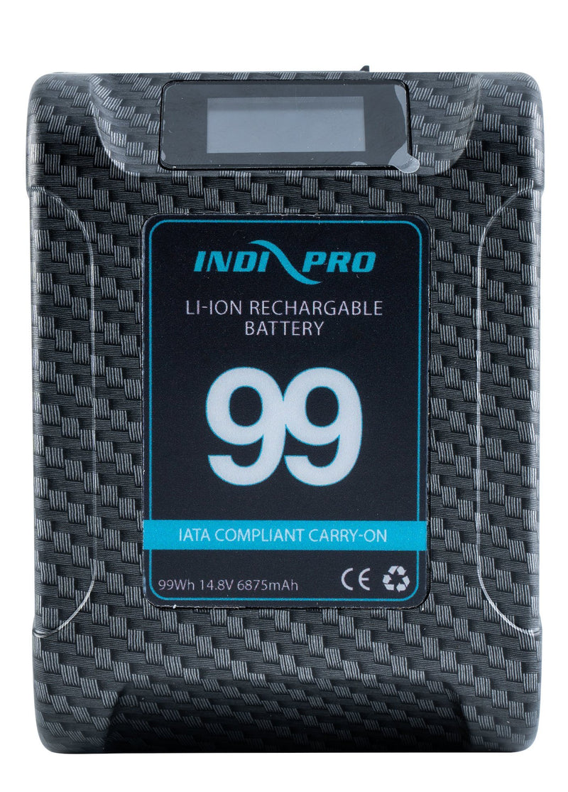 Refurbished Micro Alpha Series 99Wh V-Mount Li-Ion Battery (Carbon Fiber Color) Indipro 